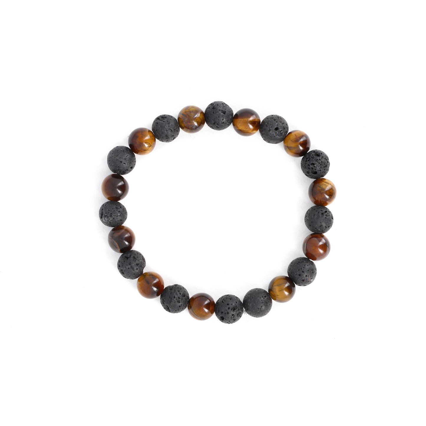 Bracelet pierre de Lave et Oeil de tigre - pierres naturelles