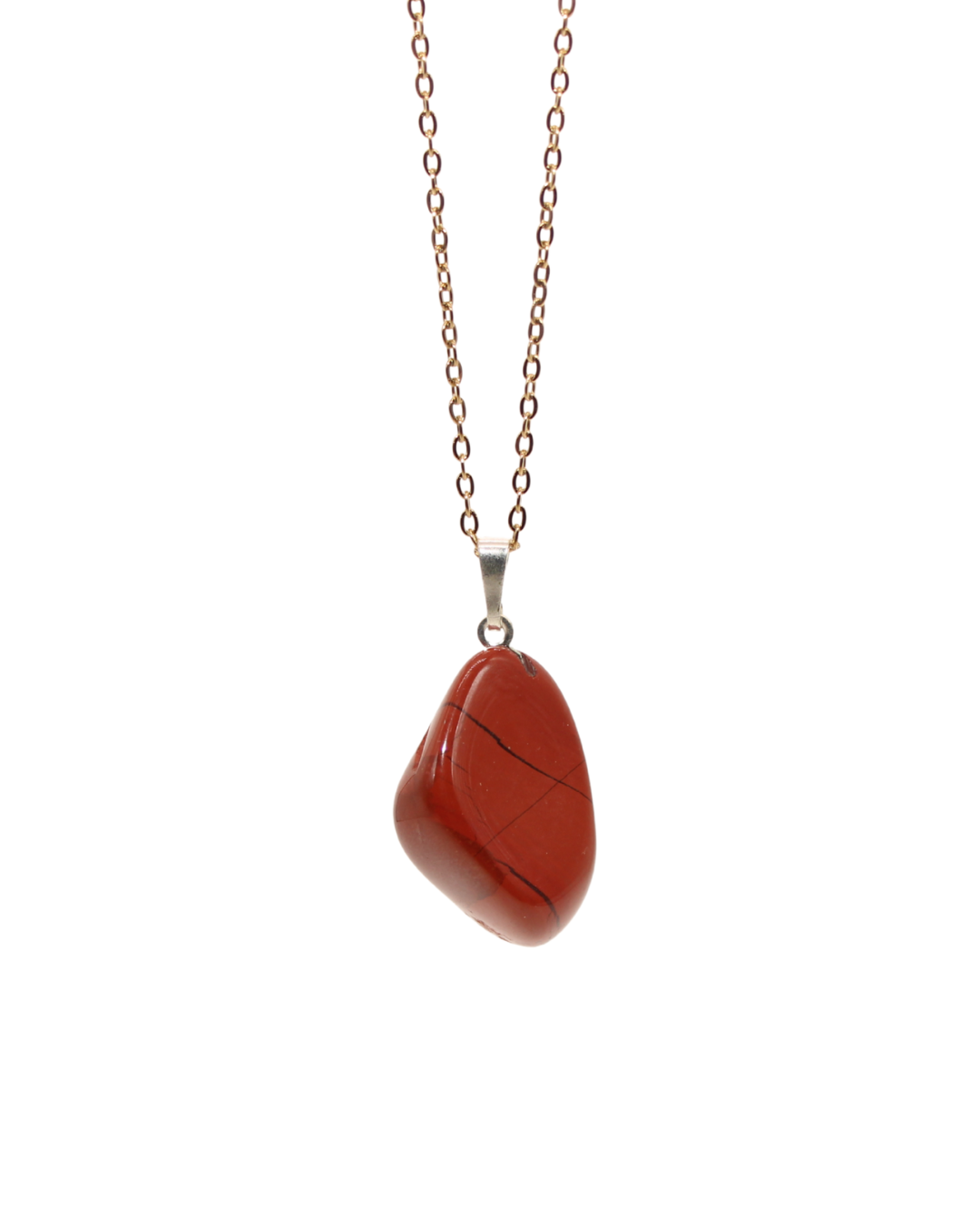 Collier Jaspe rouge chaine dorée