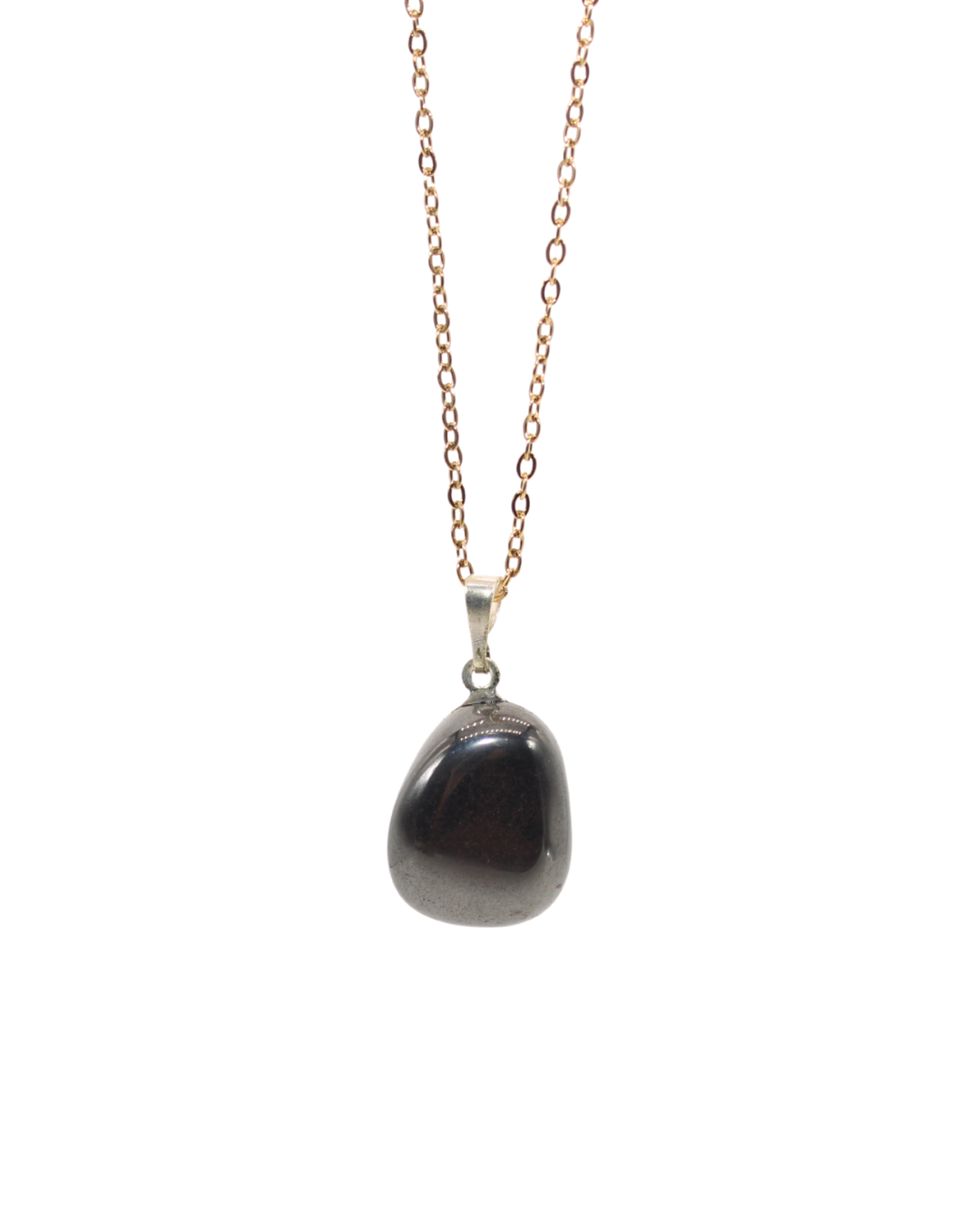 Collier Hématite chaine dorée