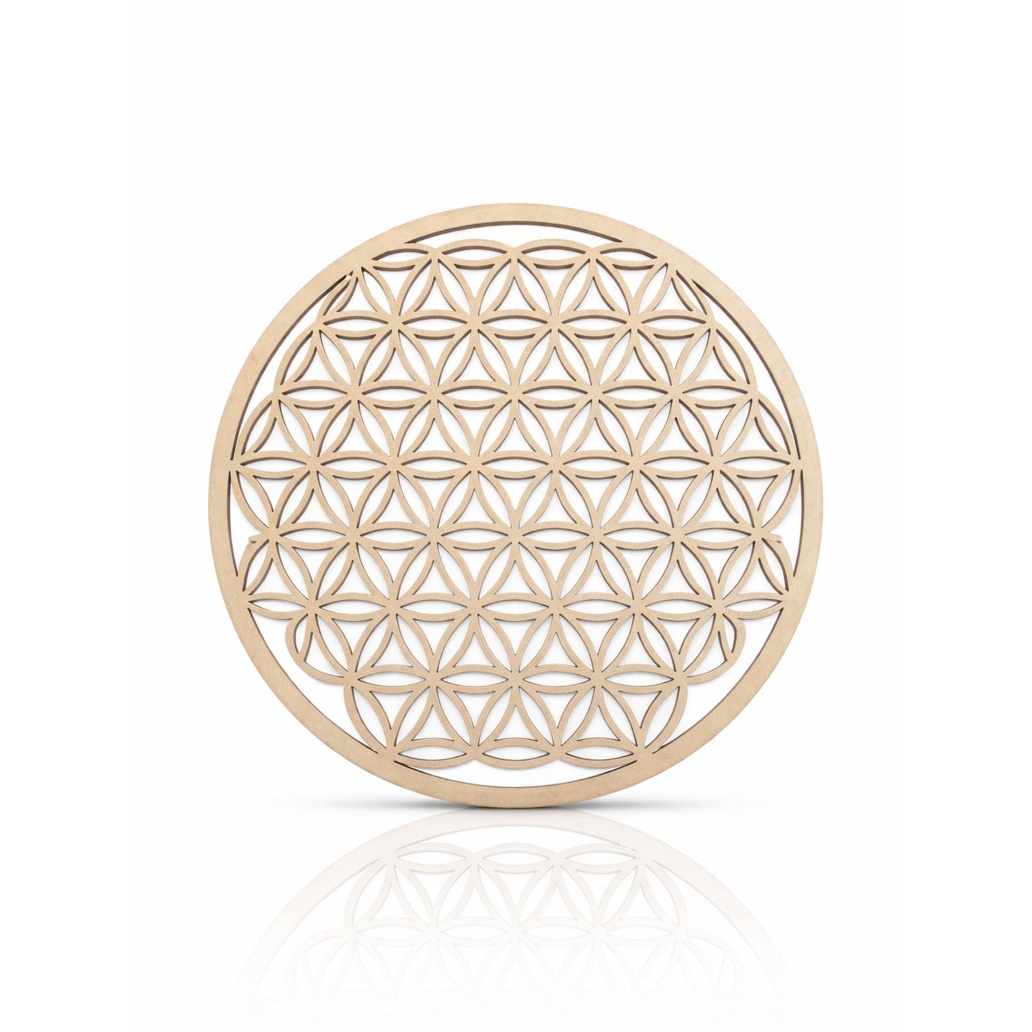 Flower of Life Plaque in Carved Wood
