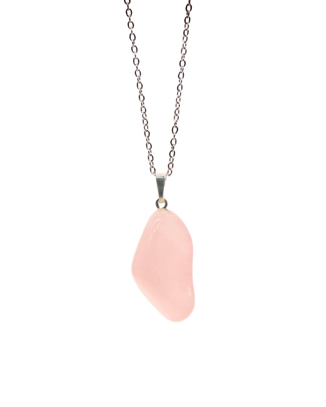 Collier Quartz rose chaine argent