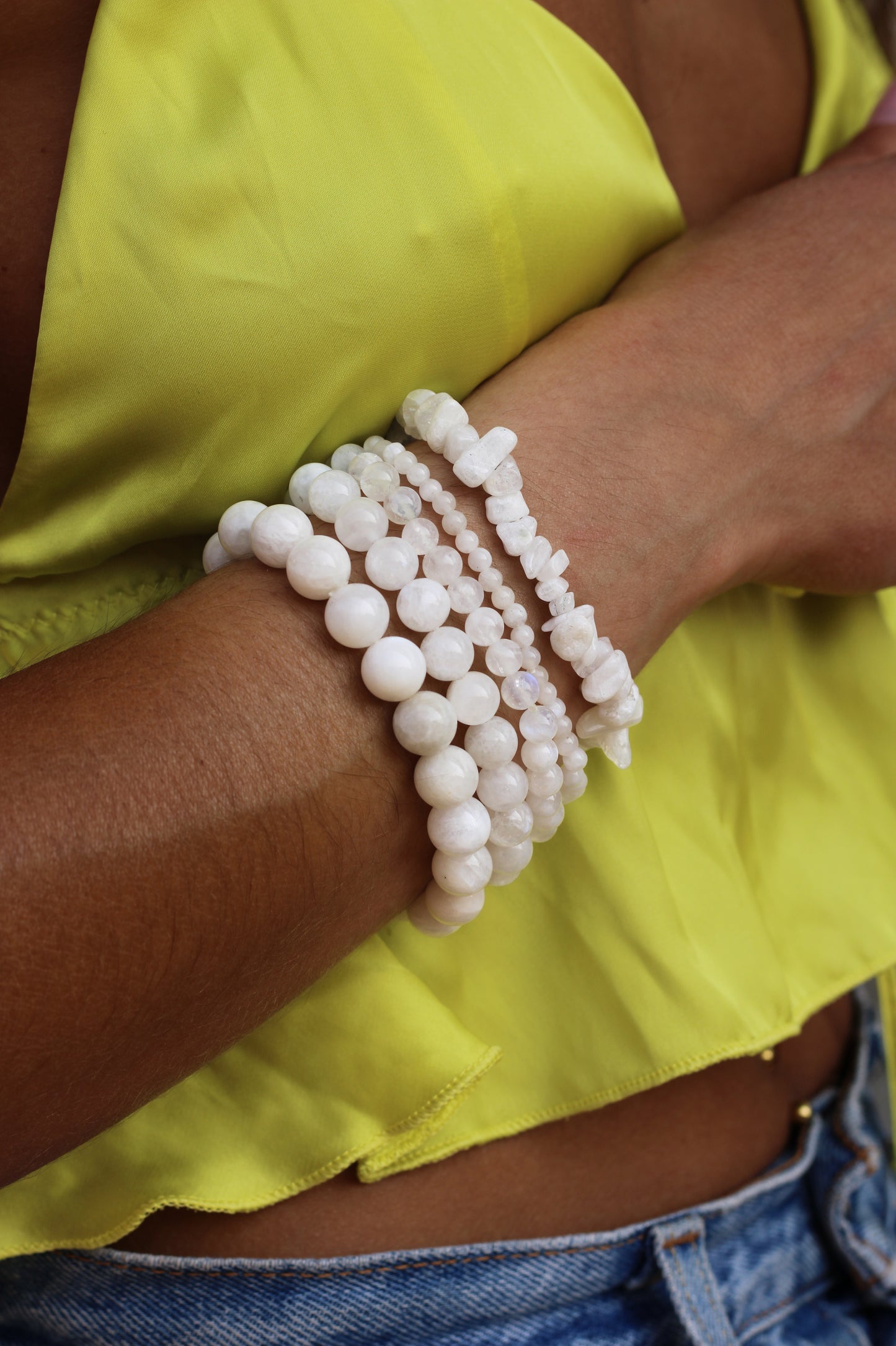 Bracelet Pierre de Lune blanche - pierres naturelles