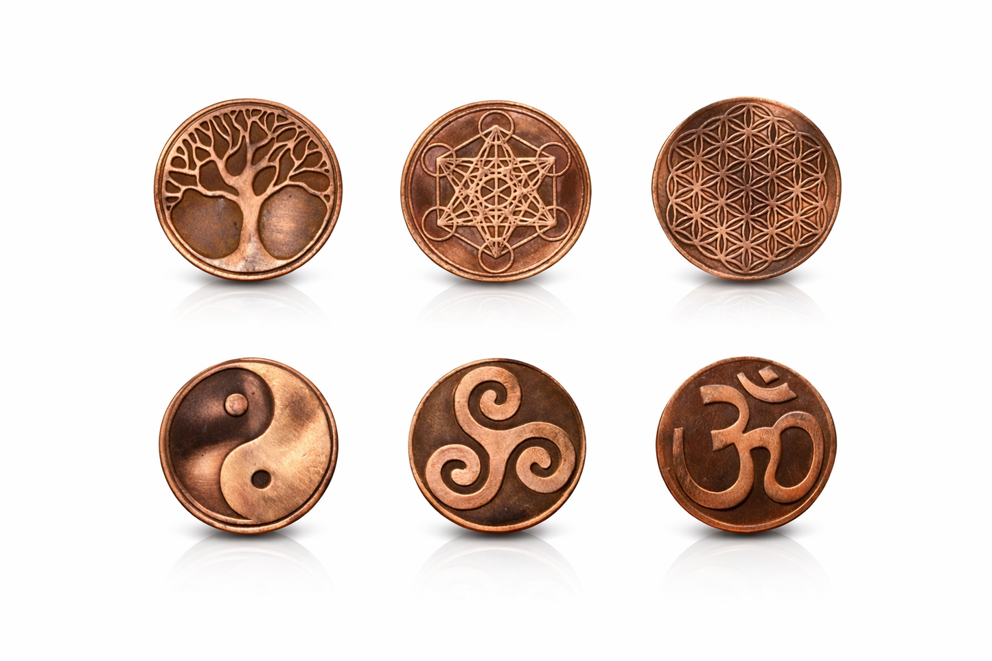 Pieces en cuivre forme géométrique