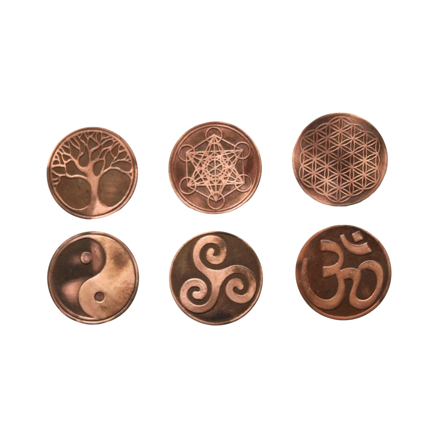 Pieces en cuivre forme géométrique