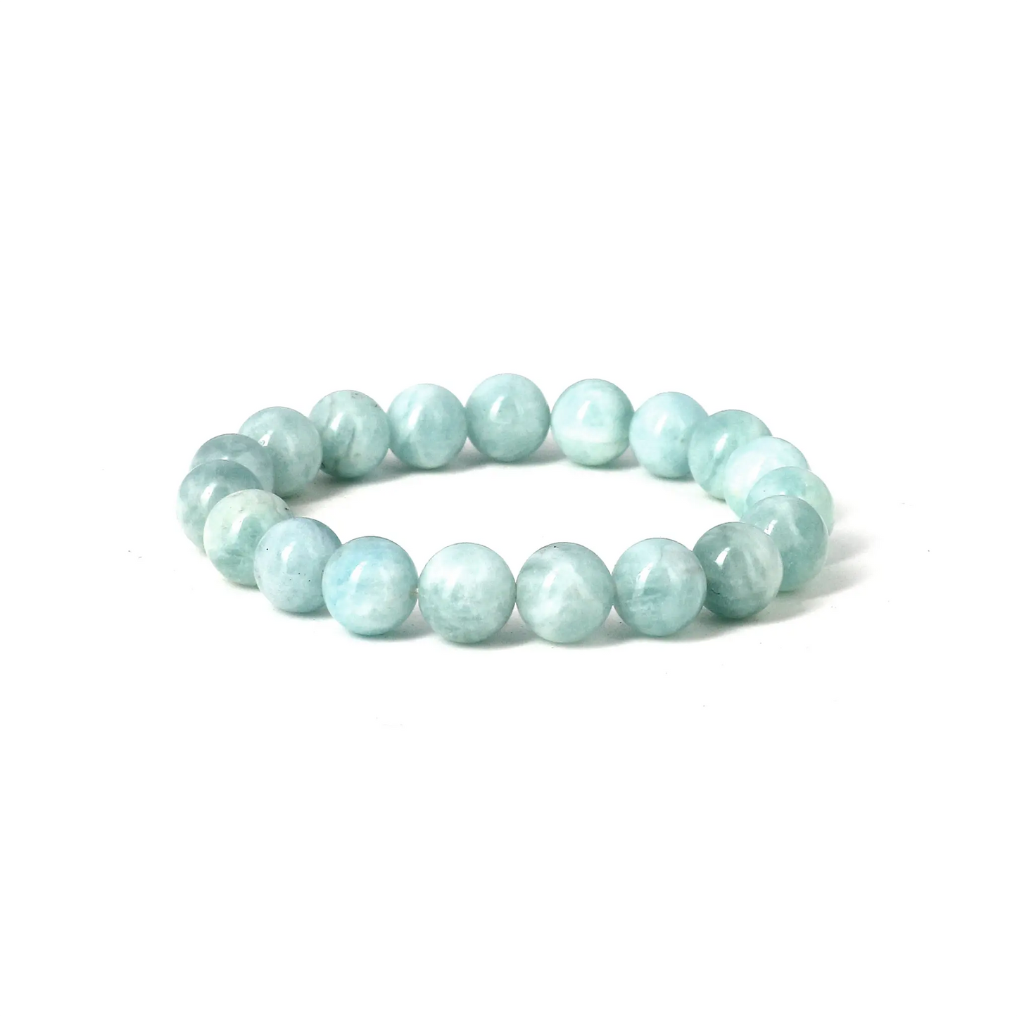Aquamarine bracelet - 10 mm pearls