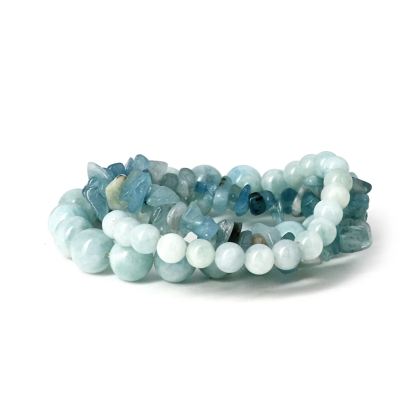 Aquamarine bracelet - 10 mm pearls