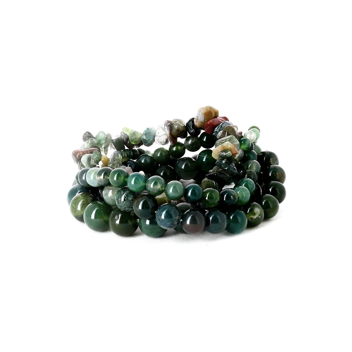 Moss Agate Bracelet - 4mm Beads