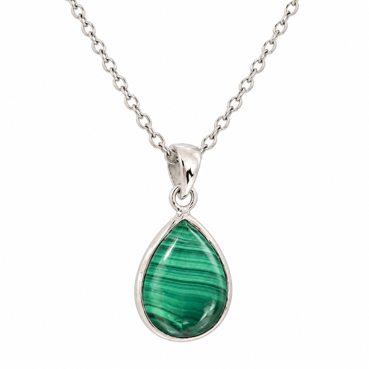 Pendentif Malachite Argent