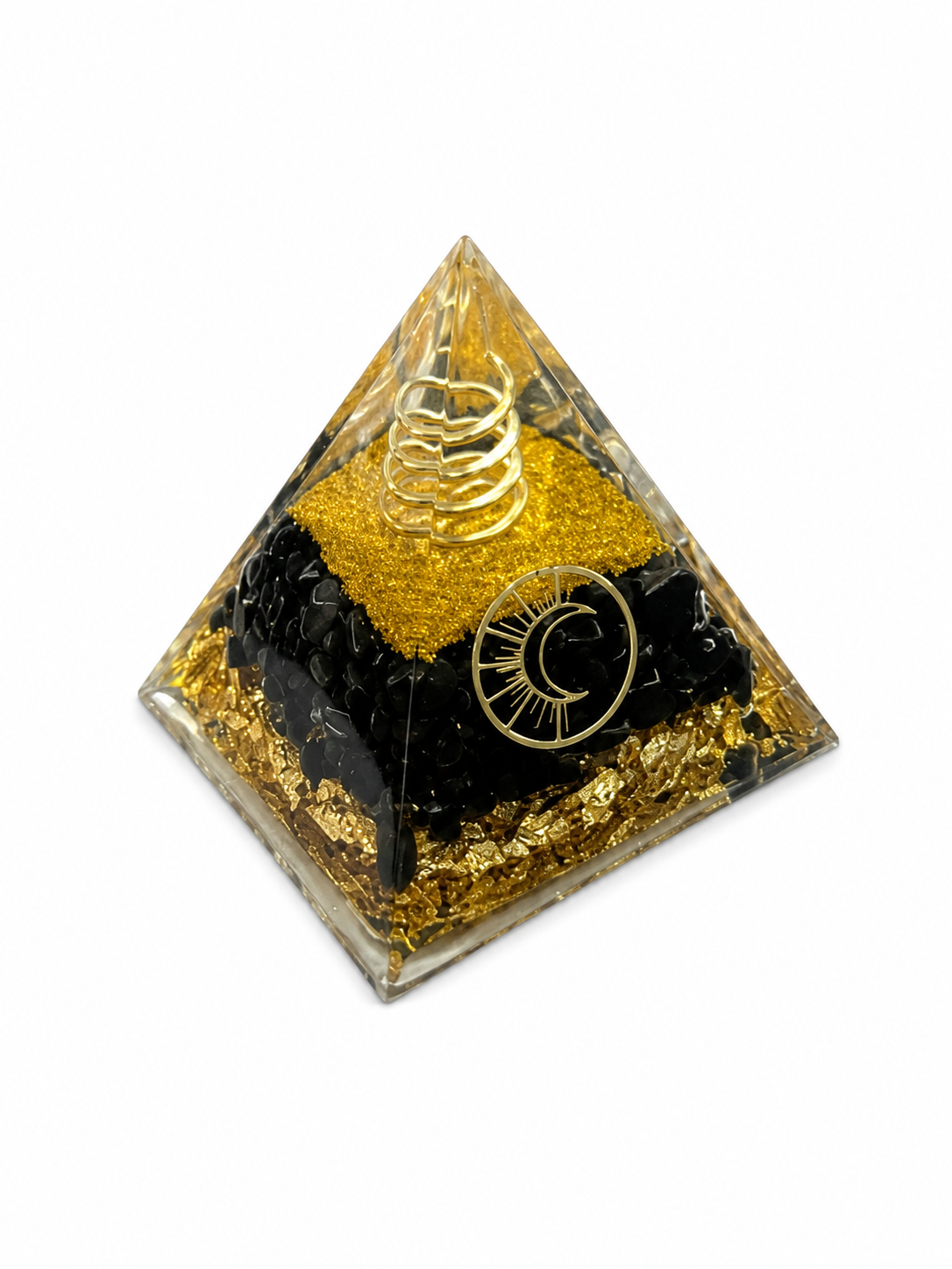 Mini Pyramide Orgonite en Pierre Naturelle – Protection Énergétique & Harmonie