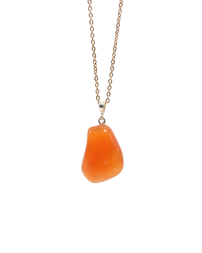 Collier Cornaline chaine dorée