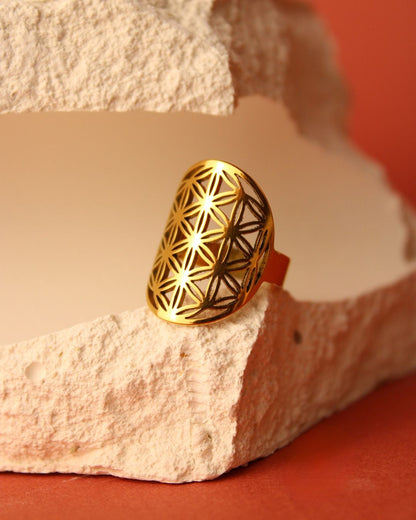 Bague géométrie sacrée - Fleur de Vie