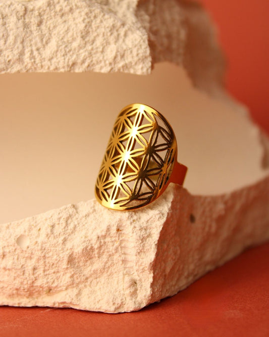 Bague géométrie sacrée - Fleur de Vie