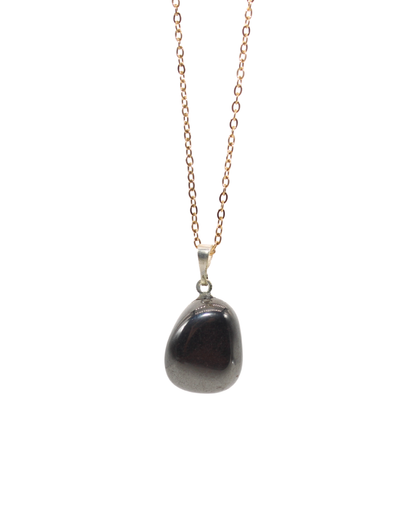 Collier Hématite chaine dorée