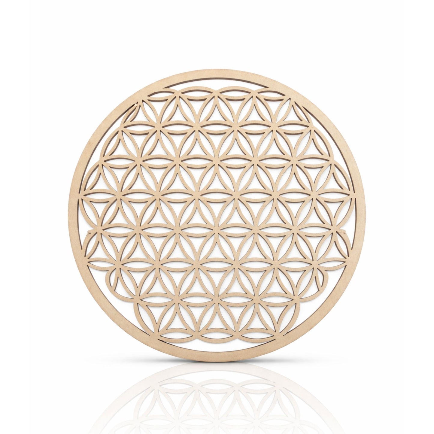 Flower of Life Plaque in Carved Wood