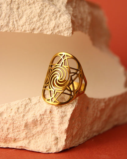 Bague géométrie sacrée - Spiral