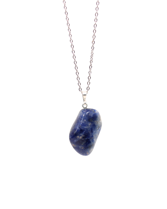 Collier Sodalite chaine argent