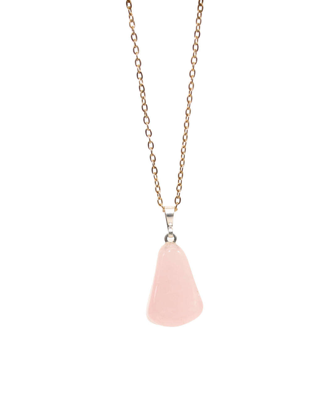 Collier Quartz rose chaine dorée