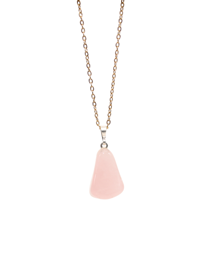 Collier Quartz rose chaine dorée