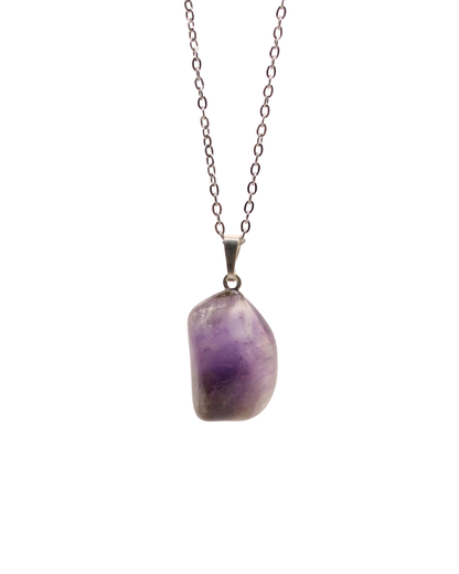 Collier Améthyste chaine argenté