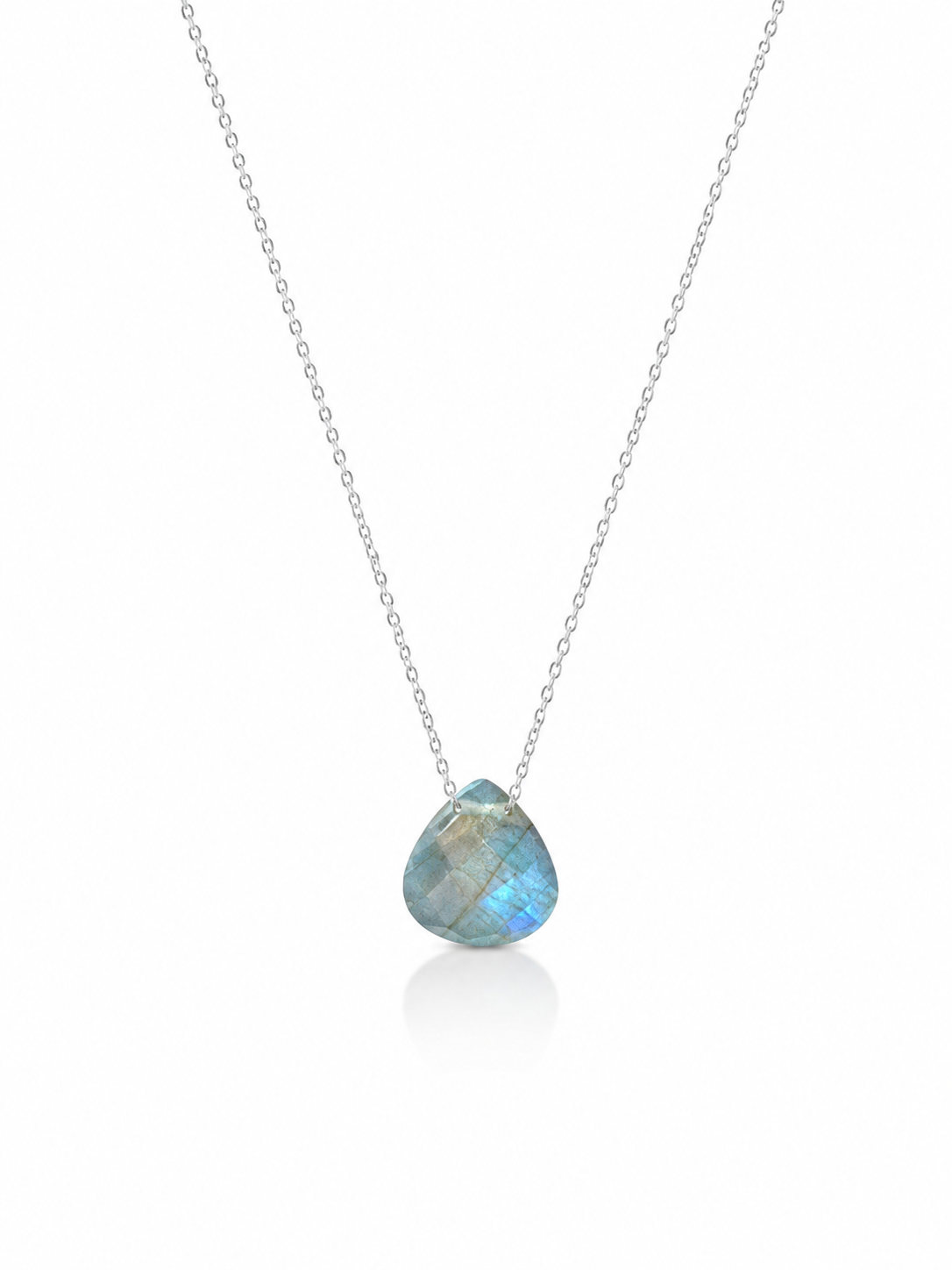 Collier Labradorite Facettée en Argent