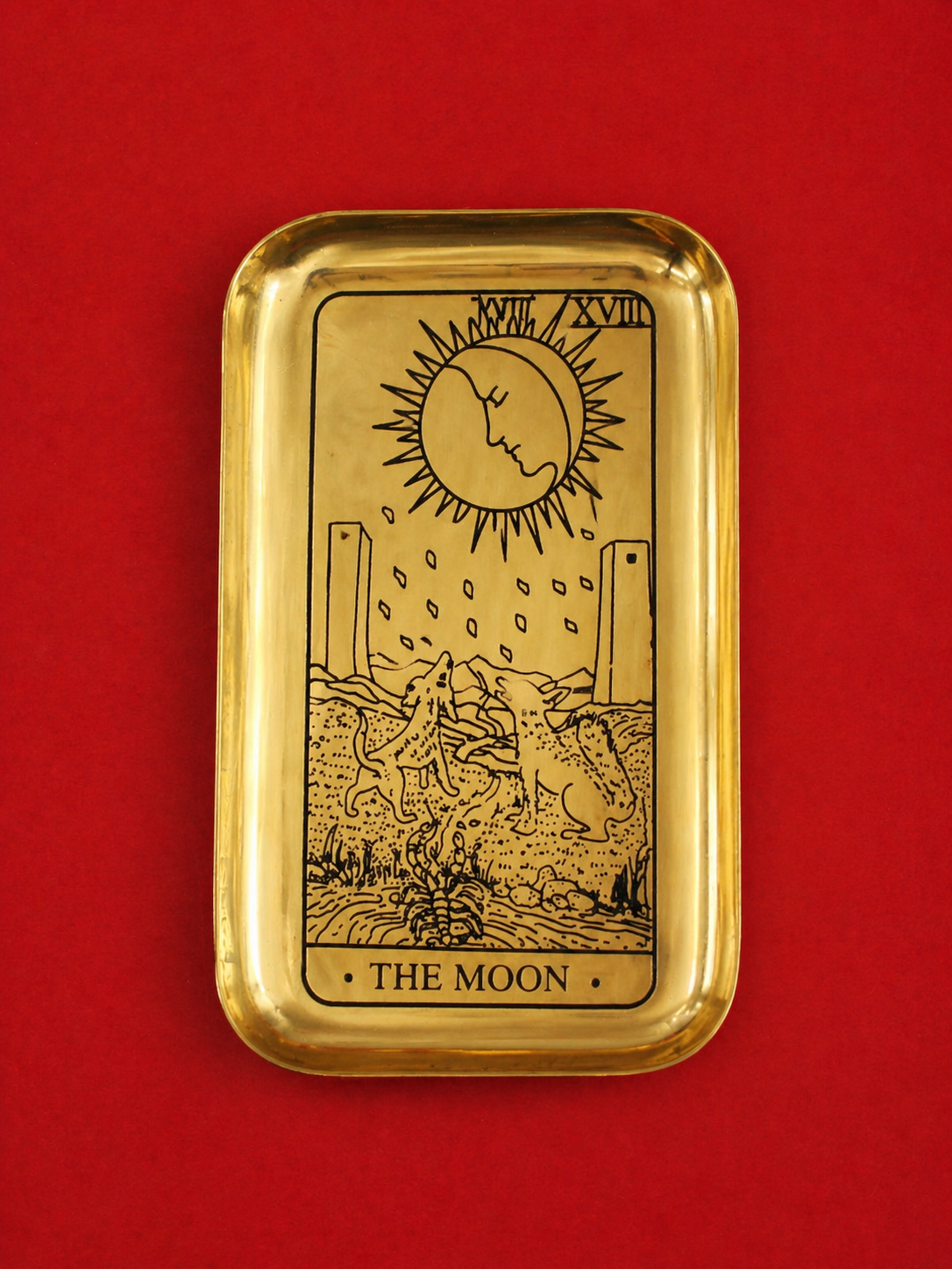 Plateau Tarot La Lune en Laiton