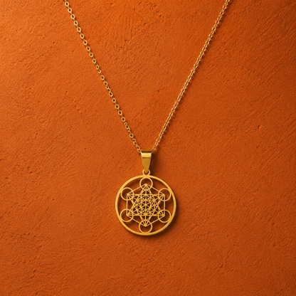 Collier Métatron Doré – Géométrie Sacrée