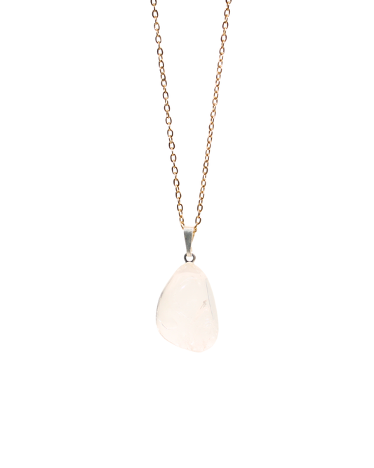 Collier Cristal de Roche chaine dorée