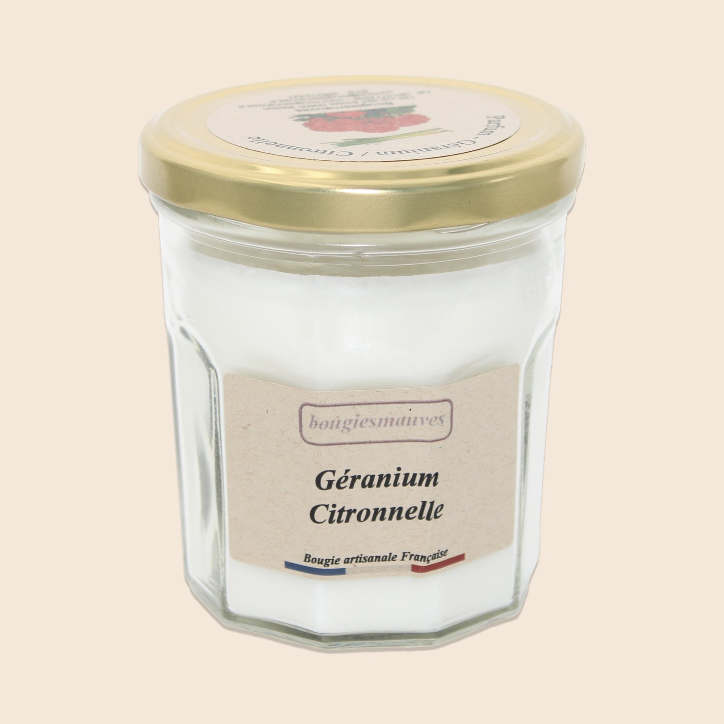 Bougie Anti-Moustiques Citronnelle Géranium