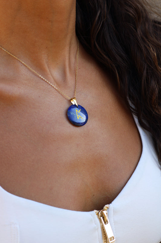 Collier Talisman Runique - pierres naturelles