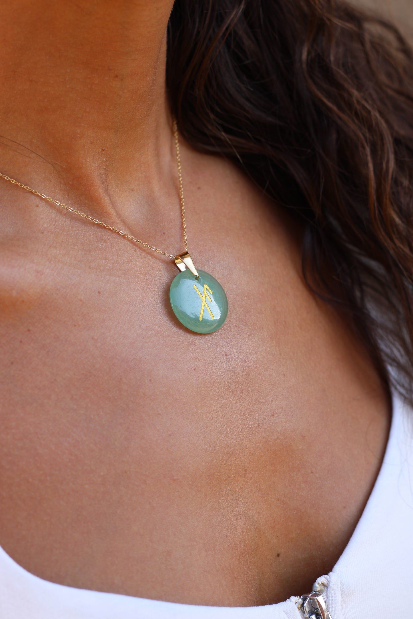 Collier Talisman Runique - pierres naturelles