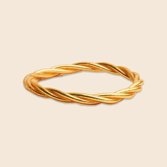 Twisted Buddhist bangle-Gold