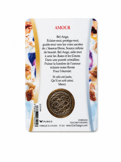 Carte de Protection Amour – Fleur de Vie - Format Carte Bancaire