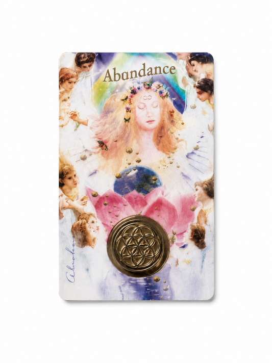 Carte de Protection Abondance – Fleur de Vie | Format Carte Bancaire