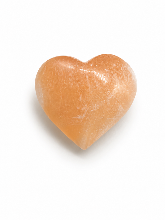 Cœur en Sélénite Orange