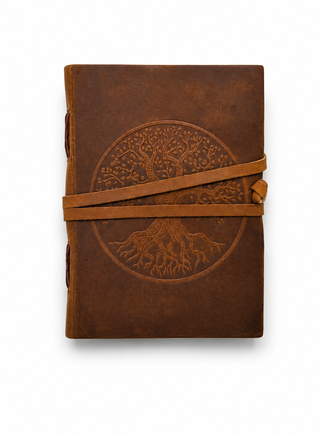 Grimoire en cuir Arbre de Vie – Carnet artisanal en cuir véritable Petit Format