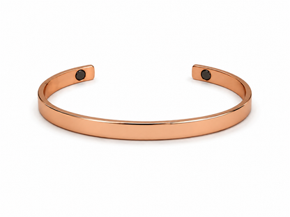 Bracelet en Cuivre avec Aimants – Jonc Plat Ajustable