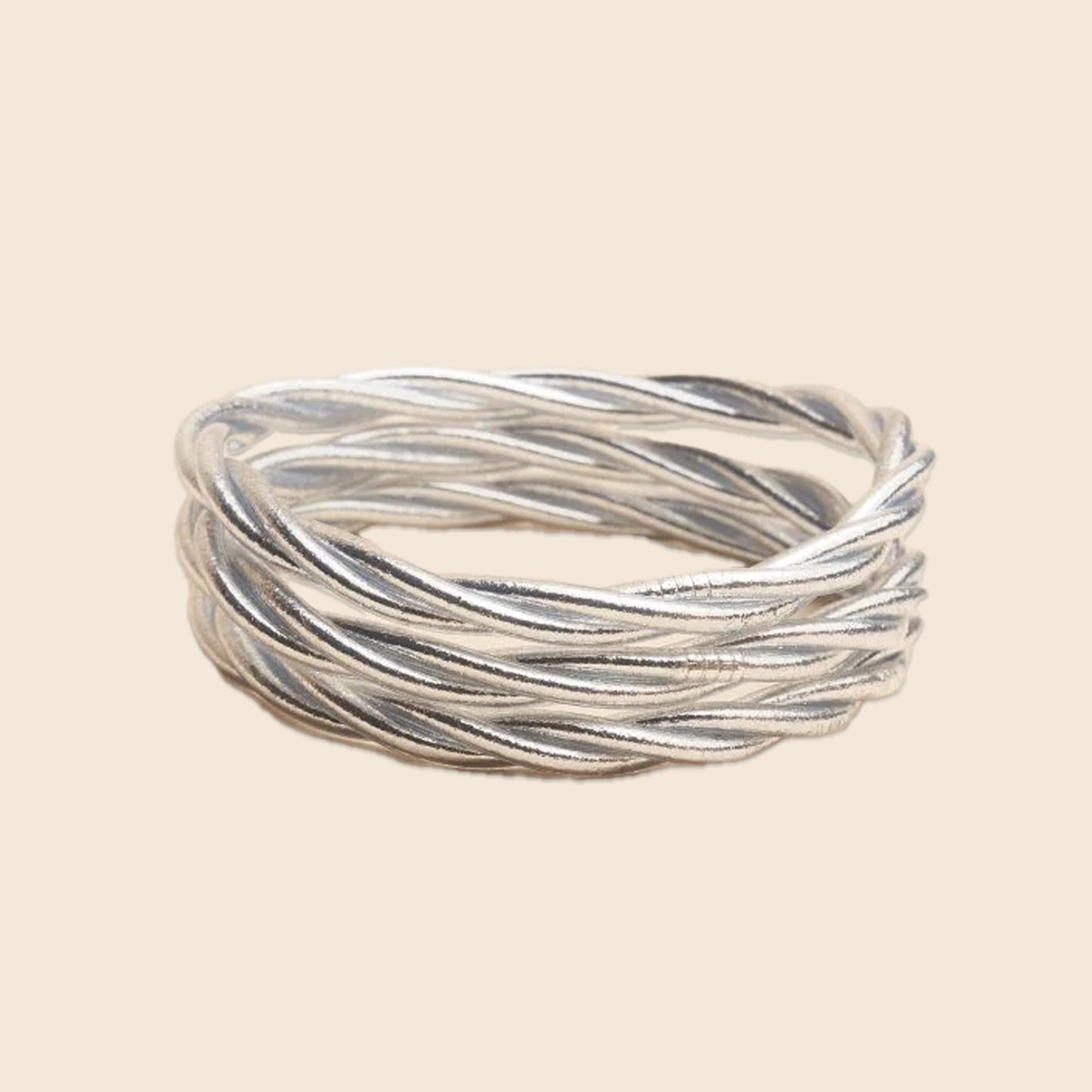 Twisted Buddhist bangle-Silver