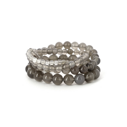 Bracelet Agate grise -  pierres naturelles