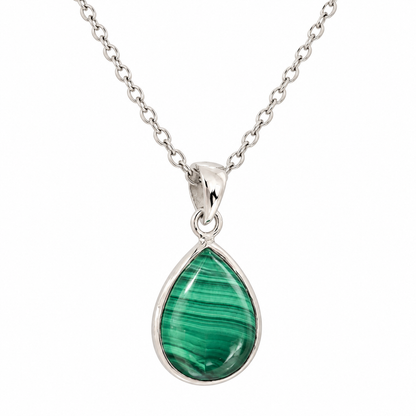 Pendentif Malachite Argent