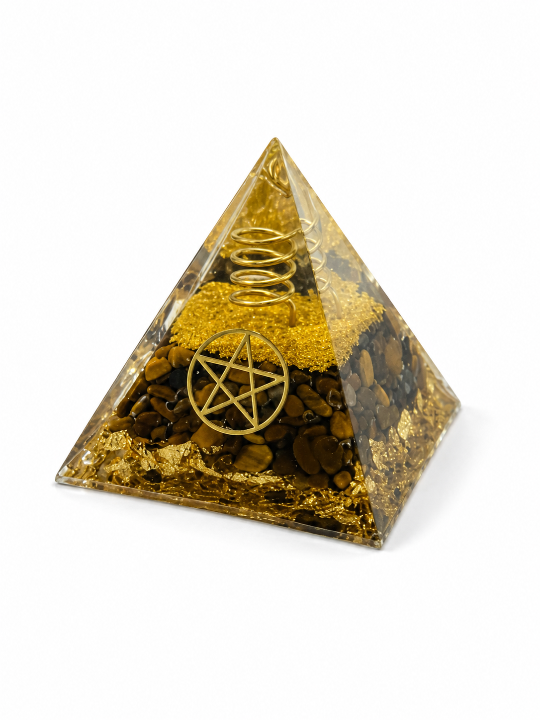 Mini Pyramide Orgonite en Pierre Naturelle – Protection Énergétique & Harmonie