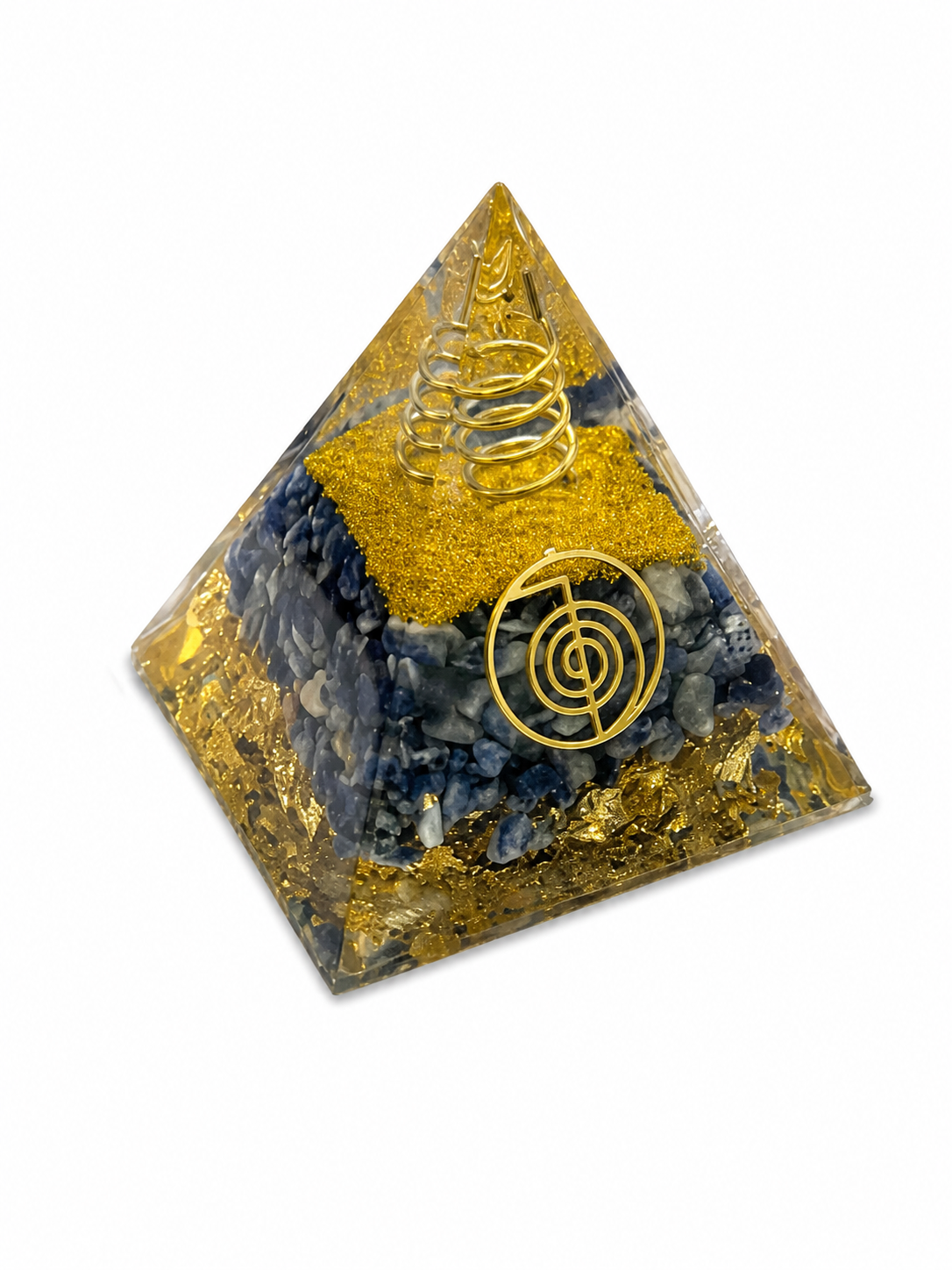 Mini Pyramide Orgonite en Pierre Naturelle – Protection Énergétique & Harmonie