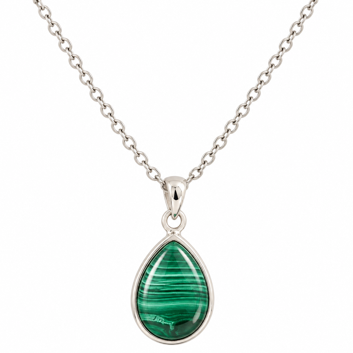 Pendentif Malachite Argent