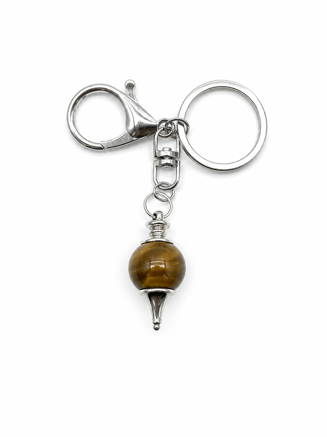 Porte-clés Pendule Œil de Tigre – Pierre naturelle de protection
